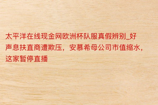 太平洋在线现金网欧洲杯队服真假辨别_好声息扶直商遭欺压，安慕希母公司市值缩水，这家暂停直播