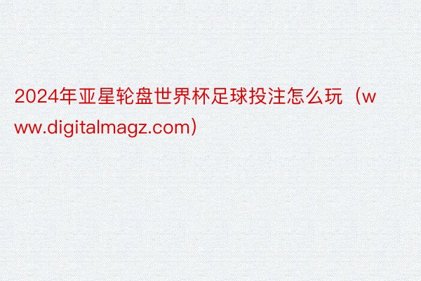 2024年亚星轮盘世界杯足球投注怎么玩（www.digitalmagz.com）